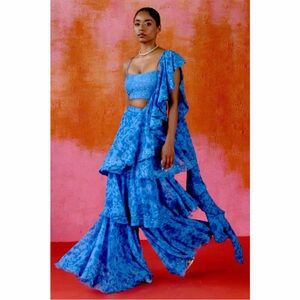 Sani Zaina Choli Dupatta And Palazzo Pants Set, SIZE LARGE